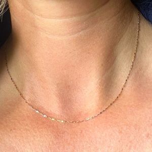 10k solid gold 3 color stamped chain 16inch